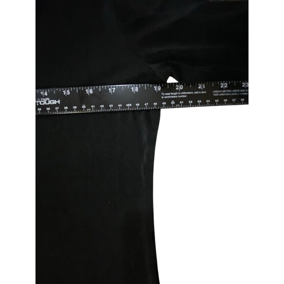Chicos Travelers Womens Tunic Top Size 2 (US L/12) Black Stretch Blouse 3/4 Slv - Picture 6 of 11